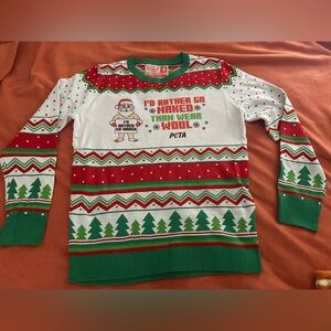 Festive Christmas Sweater PETA new without tags size small